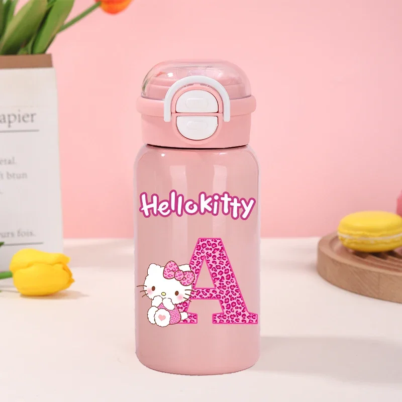 

Hello Kitty термос для девочек, зимняя милая бутылка для воды с соломинкой, женская офисная кофейная чашка, детская школьная 500 мл, вакуумная кружка, детский подарок