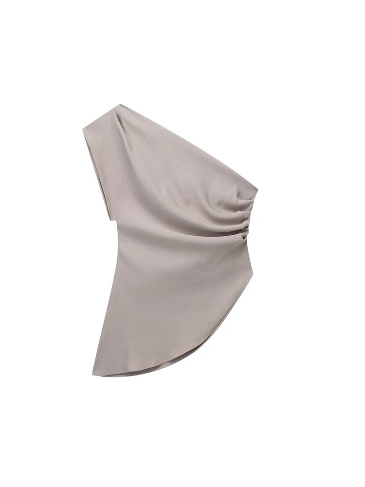 غير المتماثلة تي شيرت المرأة الجديدة موضة الاتجاه فتاة حار المشاهير مزاجه قبالة الكتف الأعلى