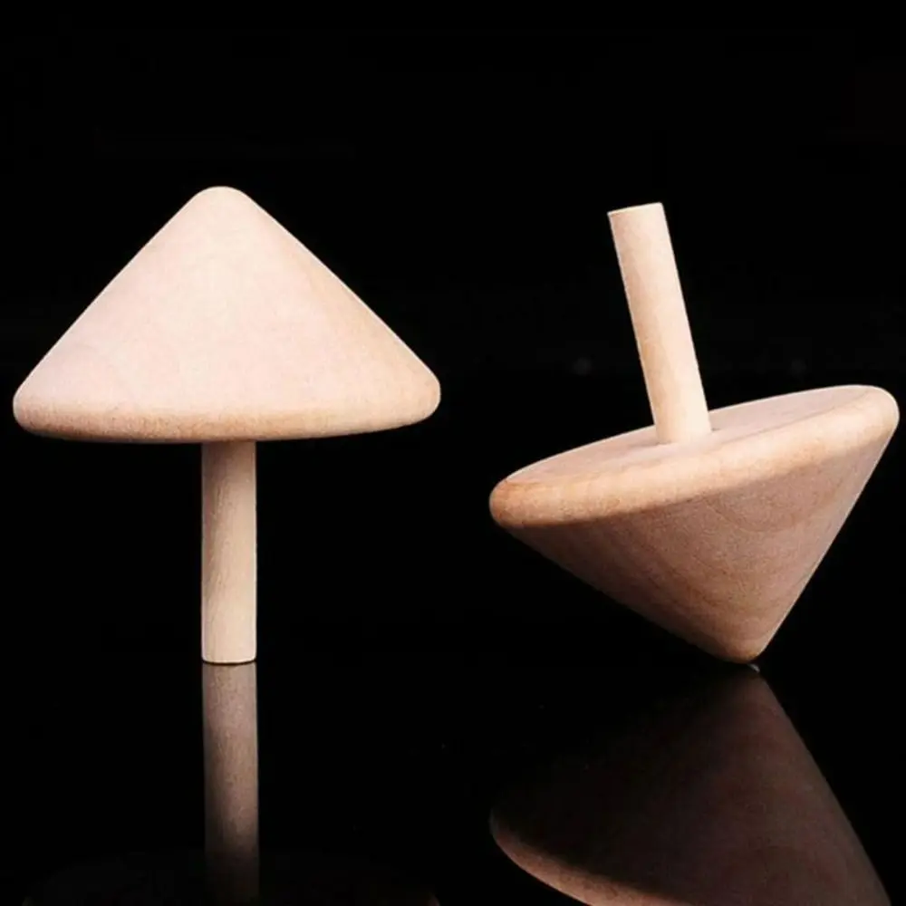 Kindergarten  Desktop Spinning Top Art Craft Wooden Spinning Tops Wooden Rotate Gyro DIY Gyroscope  Gyro