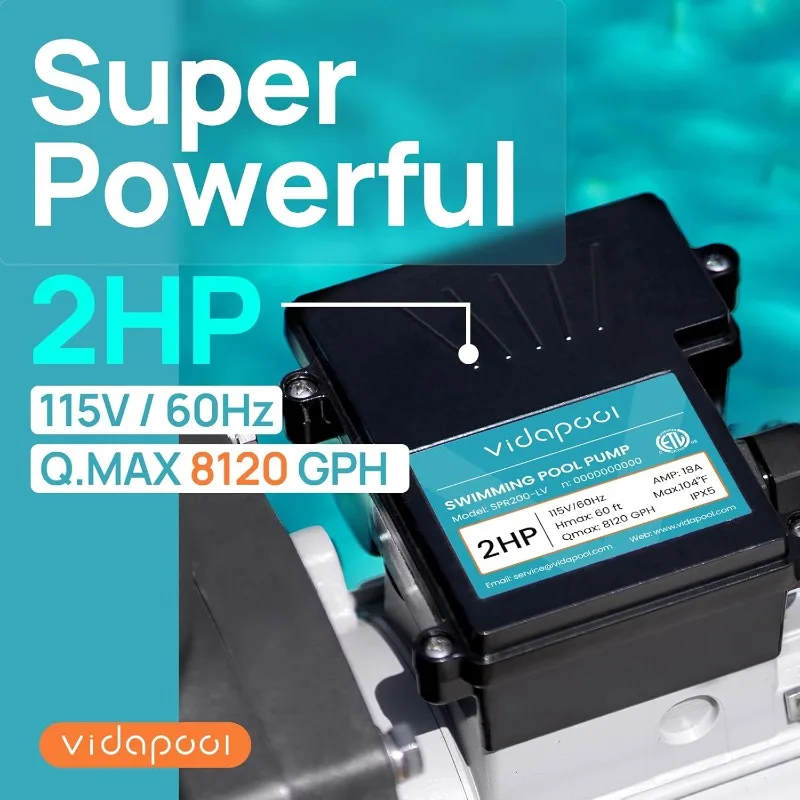 

In/Above Ground Pool Pump, Self Primming High Flow