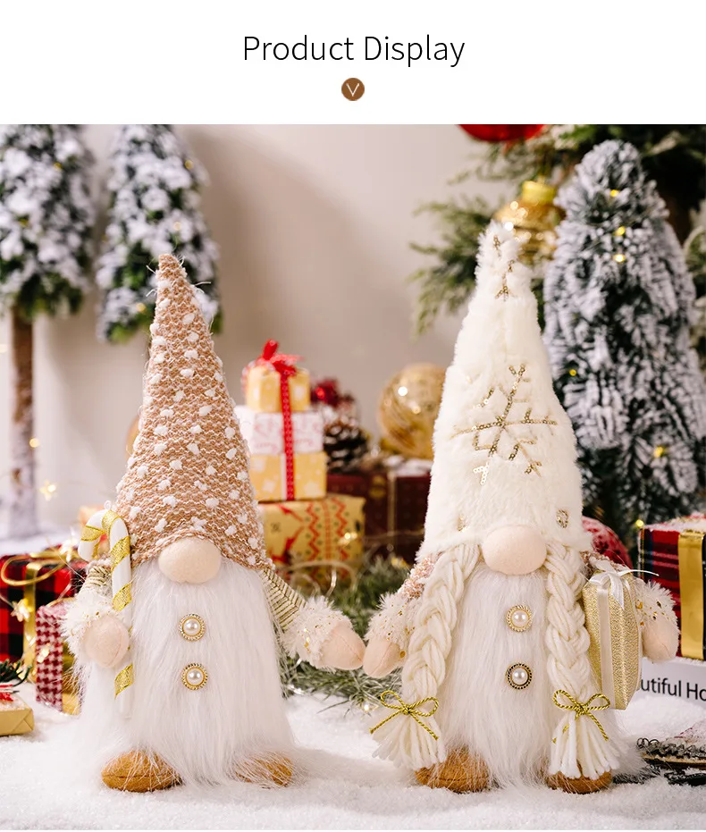 30cm Glowing Gnome Christmas Decorations 2026 Faceless Plush Dolls Elf Home Ornaments Navidad New Year 2027 Gift