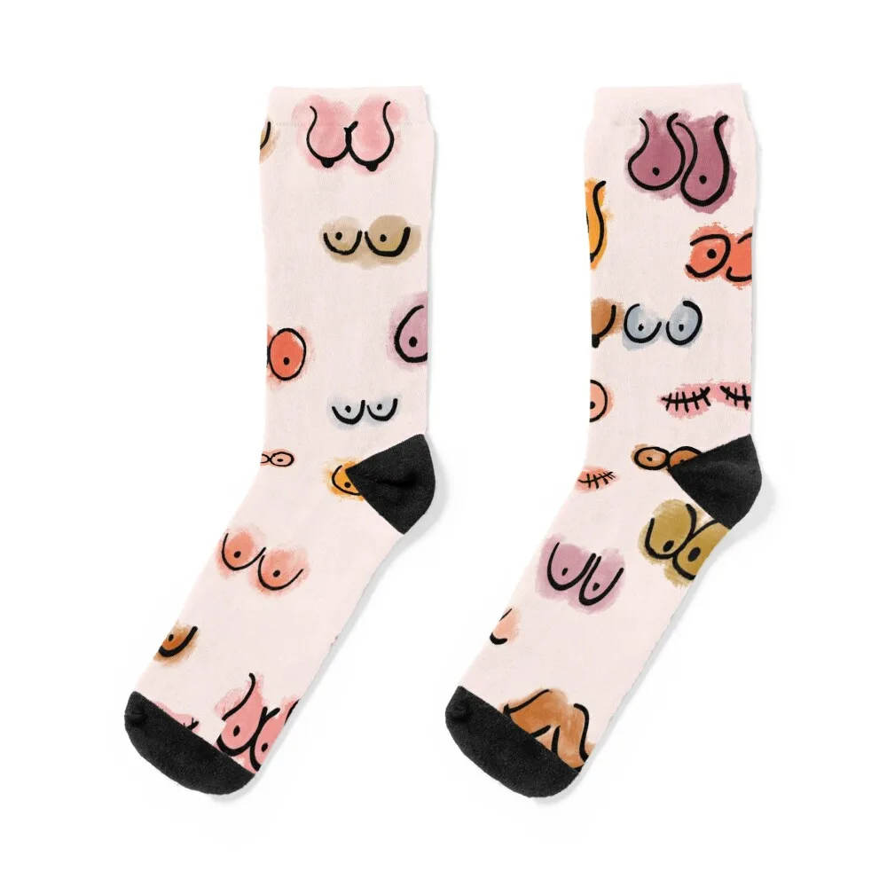 Boobies Watercolor Socks with print Thermal man winter hip hop funny gift Women Socks Men's