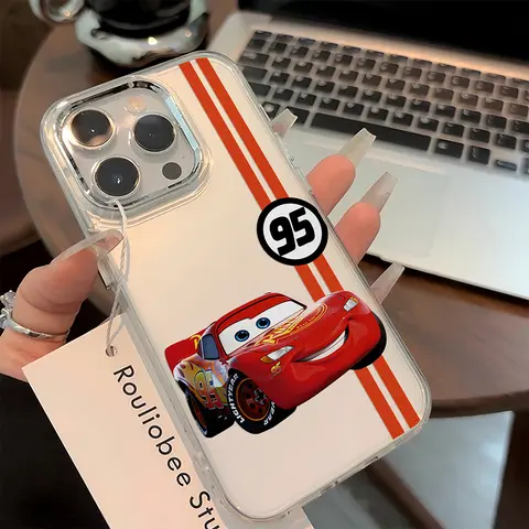 Cartoon Cars Lightning McQueen 95 Phone Case For iPhone 17 16e 16 15 14 13 12 11 mini Pro Max X XR XSMAX 8 7 Air Plus Soft Cover