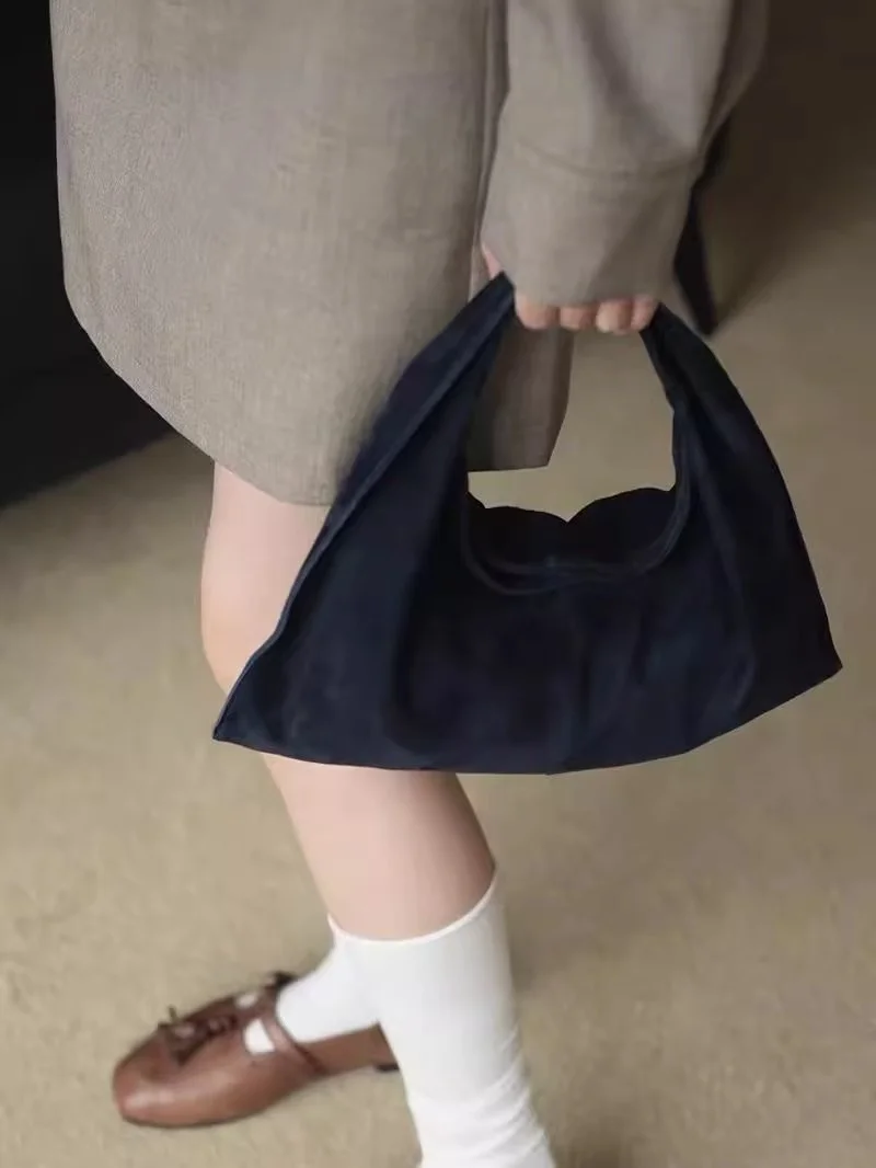 bolsa-de-mao-em-forma-de-dumpling-de-veludo-moda-fena-bolsa-de-noite-azul-em-suede-io-estilo-coreano-bolsa-de-ombro-Unica