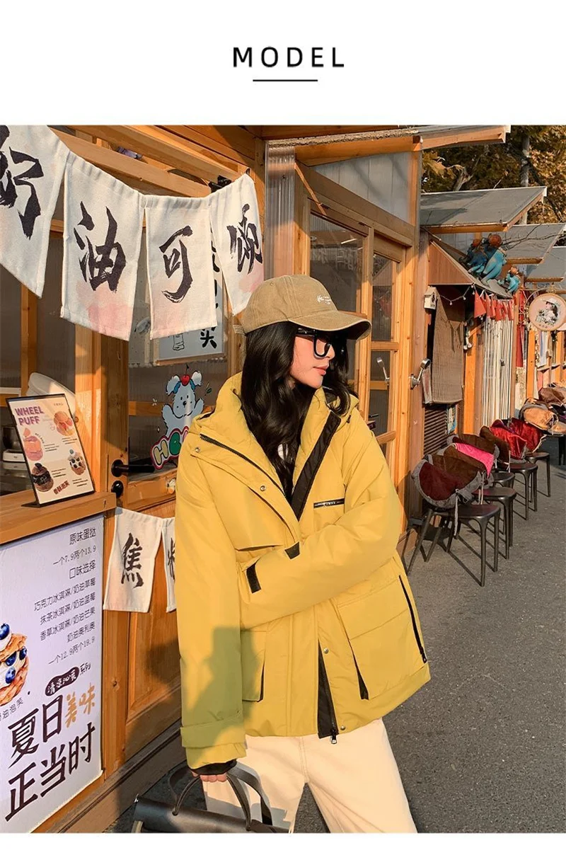 Down and Cotton Jacket Women Winter 2025, New Hooded, Waist Cinched,  Casual  Thickened Workwear to Overcome the Trend  of  Warm