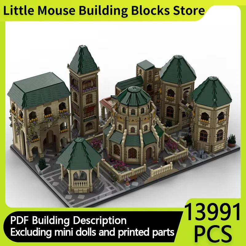 Star Movies Street View Model MOC Building Bricks Medieval Houses Modular Technology Gifts Holiday Assemble Children Toys Suit