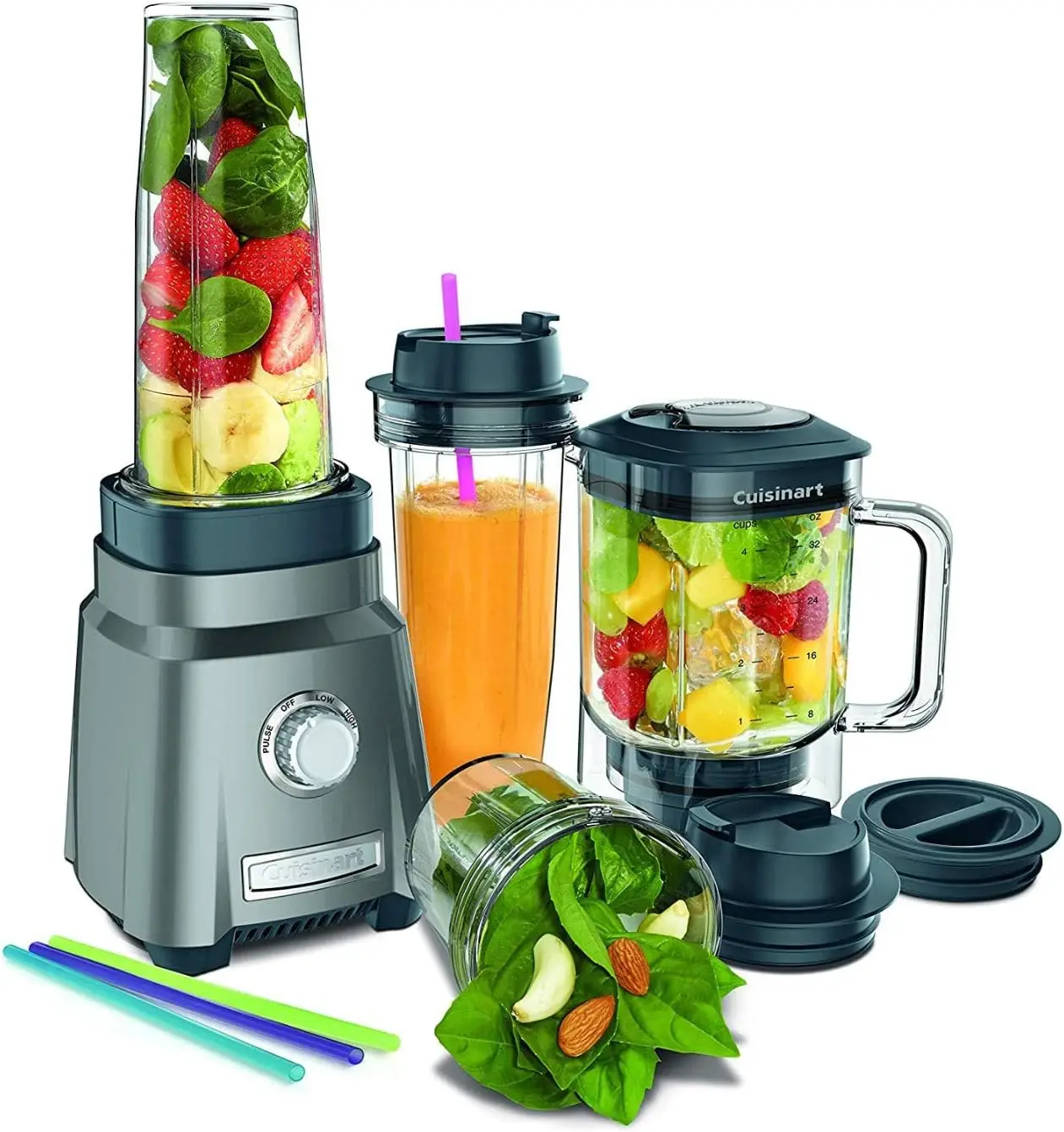 Compact Juicing Blender with Hurricane Power, Gunmetal Finish for Smoothies and Drinks