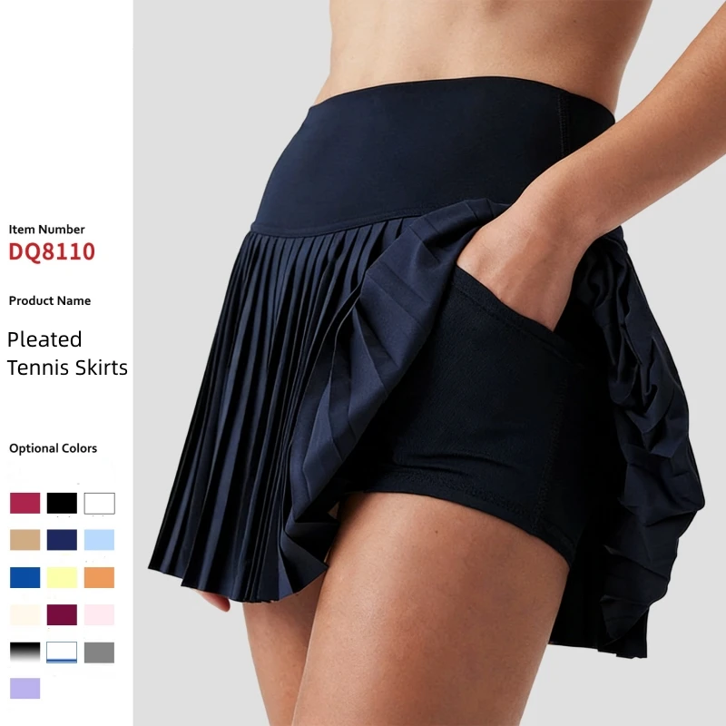 Women's High Waist Pleated Tennis Skirt with Built-in Shorts Quick-Dry Golf Badminton Skort Athletic Running Yoga Workout Dress