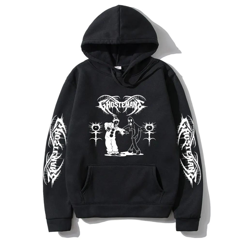 

Ghostemane Gothic Graphic Hoodie Men Hip Hop Oversized Sweatshirt Male Vintage Clothes Mens Rock Streetwear Men's Casual Hoodies