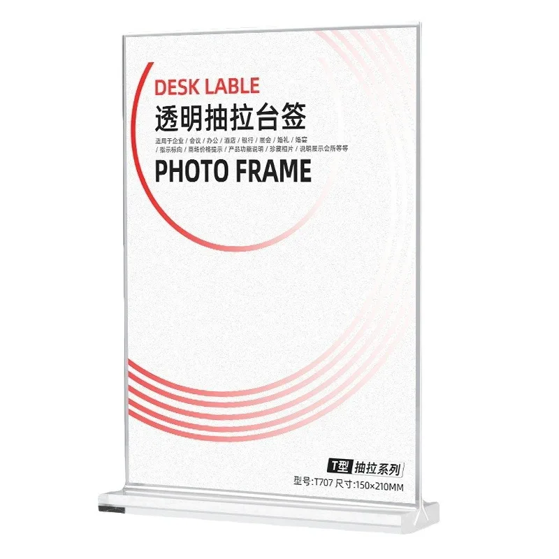 Imagem -06 - Double-sided Acrílico Display Stand Double-sided Preço Display Name Tag a5 Transparente a4 Pull-out