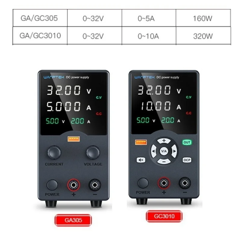 GA/GC Series NEW DC Power Supplies Numerically Adjustable Fast Charger Display Preset Current USB Fast Charger 110V/220V