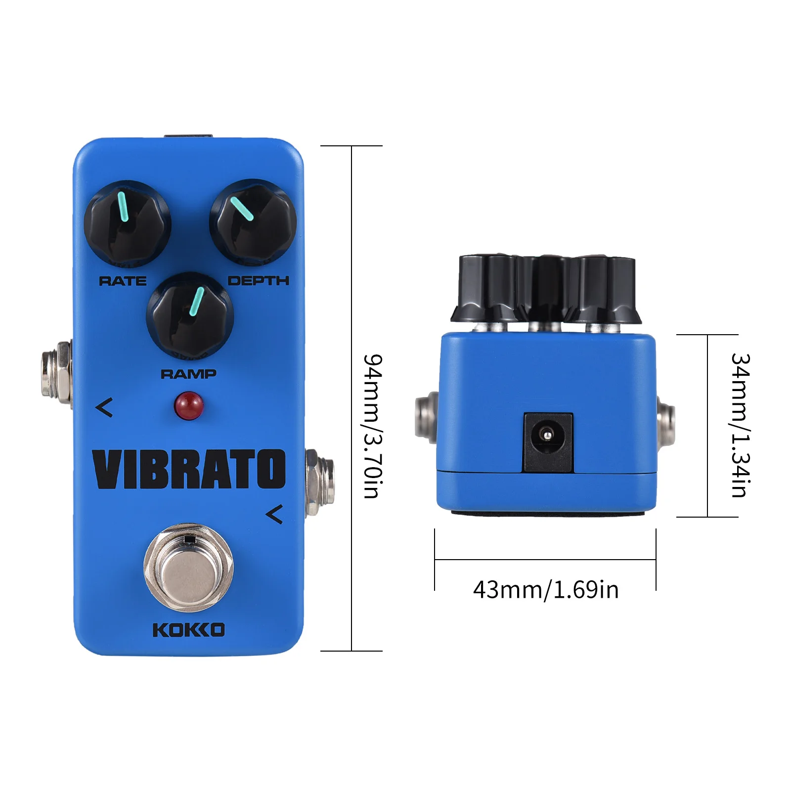 KOKKO FVB2 VIBRATO/FCH2 CHORUS Electric Guitar Effect Pedal Portable Guitar Effector Vibrato Mini Single Electric Guitar Effect