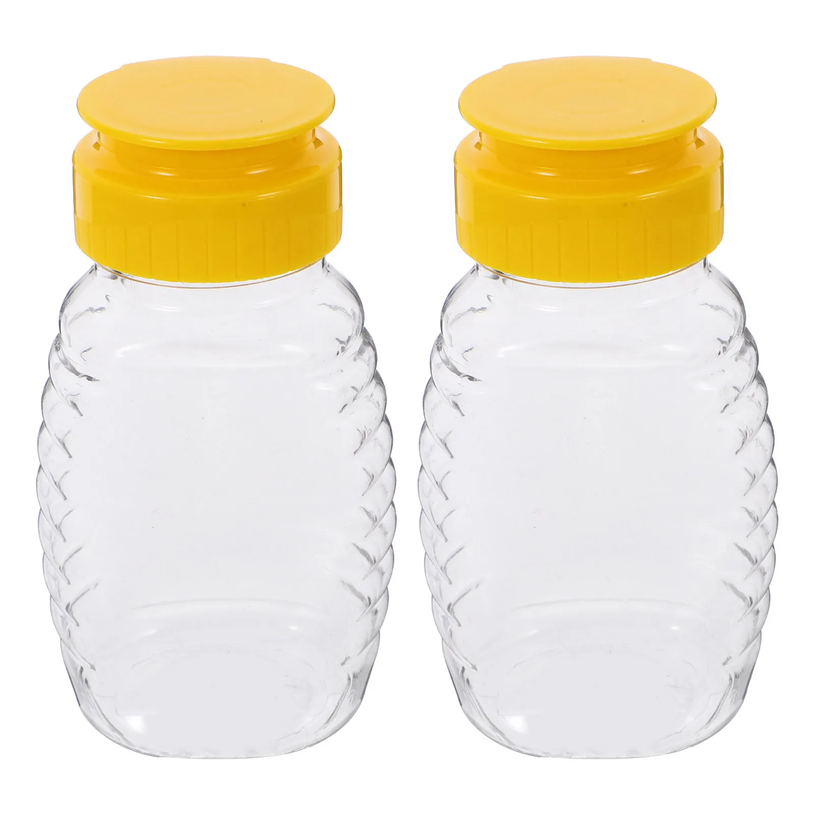 

2Pcs Honey Bottle Refillable Squeeze Dispenser Leak-Proof for Kitchen Cooking Precise Condiment Container Honey Jar