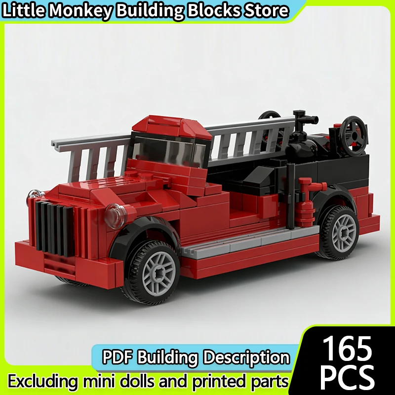 

Urban Rescue Vehicles Model MOC Building Bricks Old Fire Truck Modular Technology Children Holiday Gifts Assemble Toys Suit