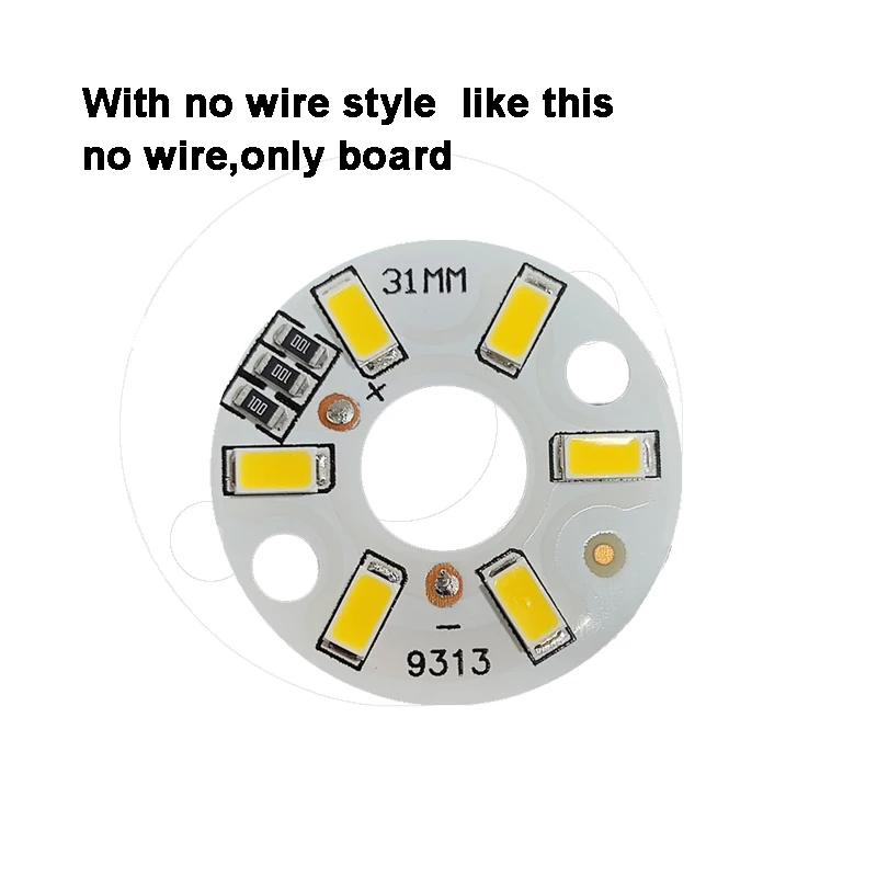 Source de lumière LED ronde, lampe, ampoule, panneau, blanc, jaune chaud, 5V, 24mm, 31mm