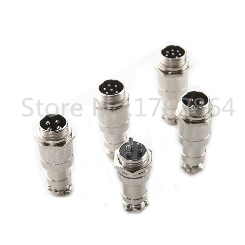 6 Sets GX12 (2+3+4+5+6+7Pin) 12mm Male & Female Butt joint Connector kit GX12 Socket+Plug,  Aviation plug interface