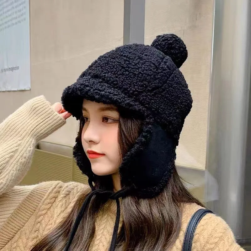 Women's Warm, Thickened, Windproof Korean-Style Ear-Covering Elegant Versatile Cycling Beanie