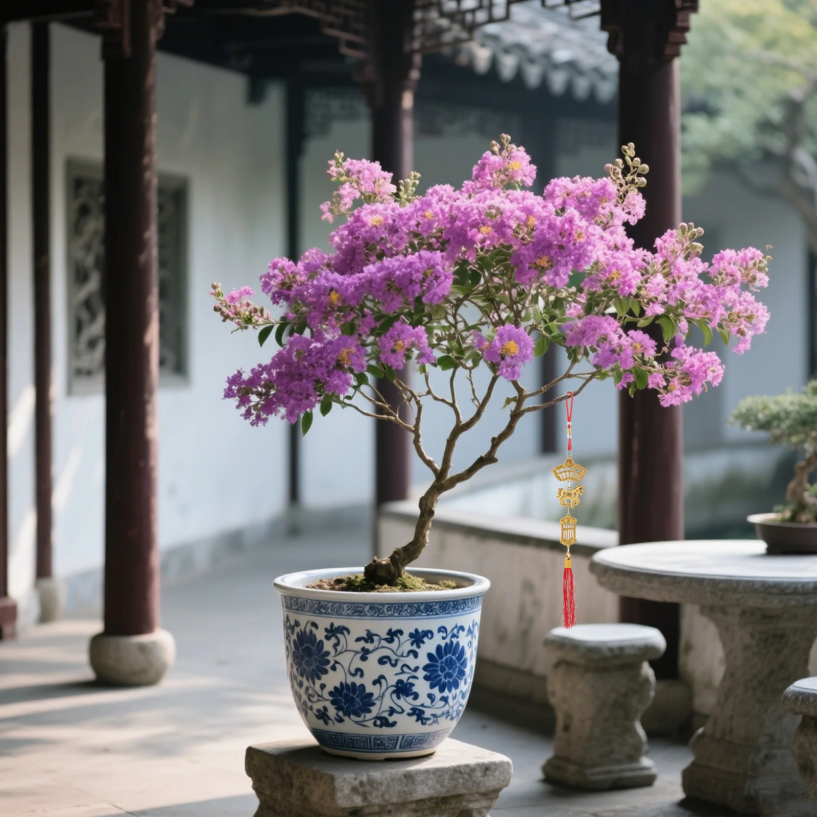 10 قطع من زينة السنة الصينية الجديدة لسنة الحصان، زخارف معلقة بشراشيب حمراء، قلادات عقدة الحظ، ديكور مهرجان الربيع