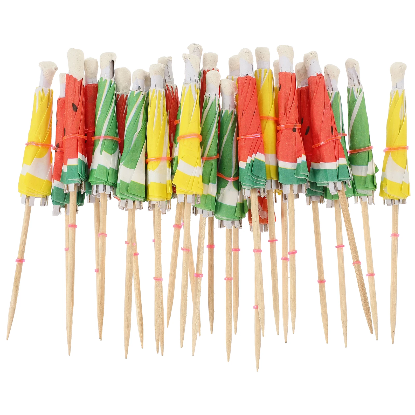 

50 Pcs Fruit Stick Umbrellas Tool Valentines Cocktail Drink Decorations Birthday Cake Party Hawaiian Toothpicks