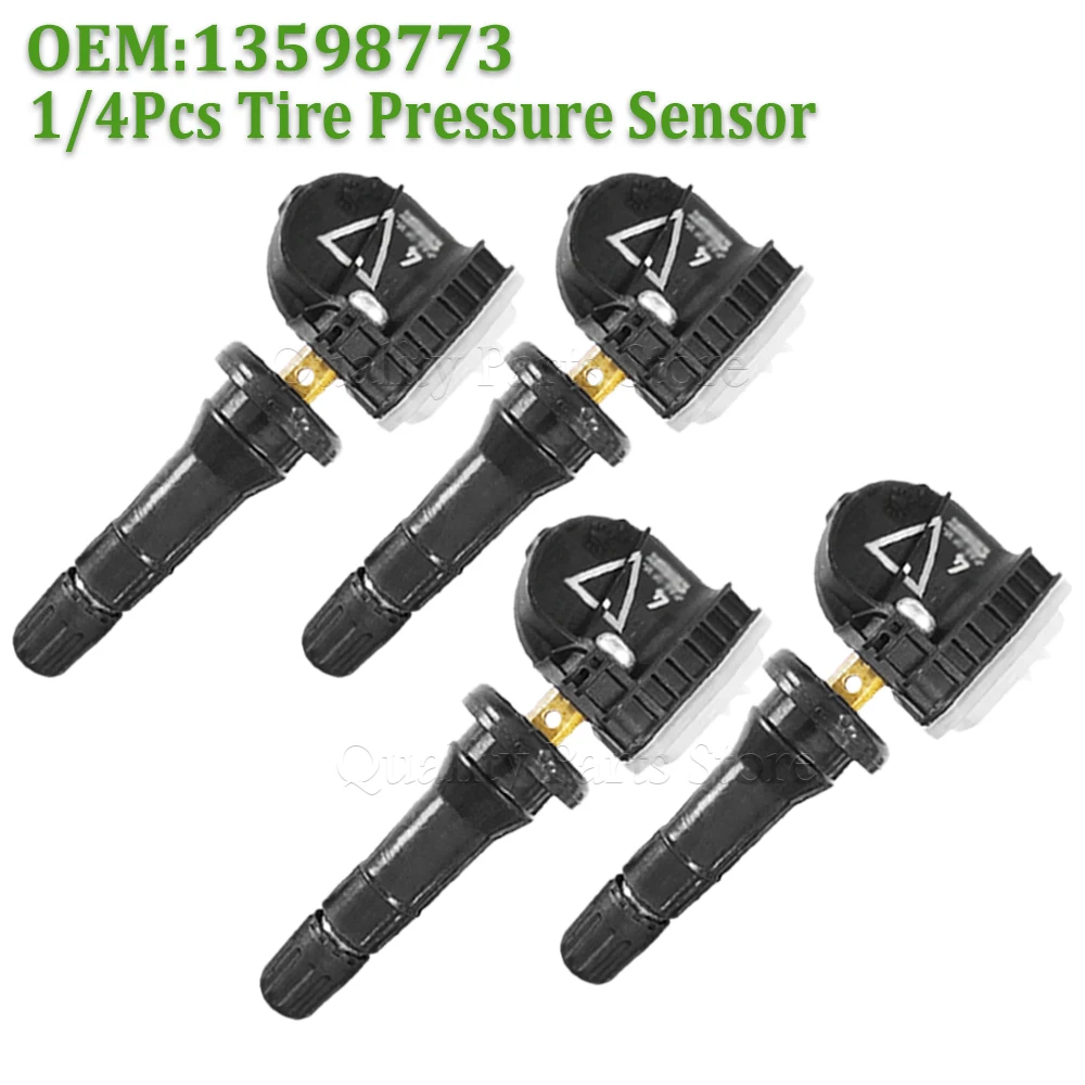 New 1/4PCS 433mhz TPMS TIRE PRESSURE SENSOR For Cadillac CT6 XT5 SRX Chevrolet Malibu Opel 13598773