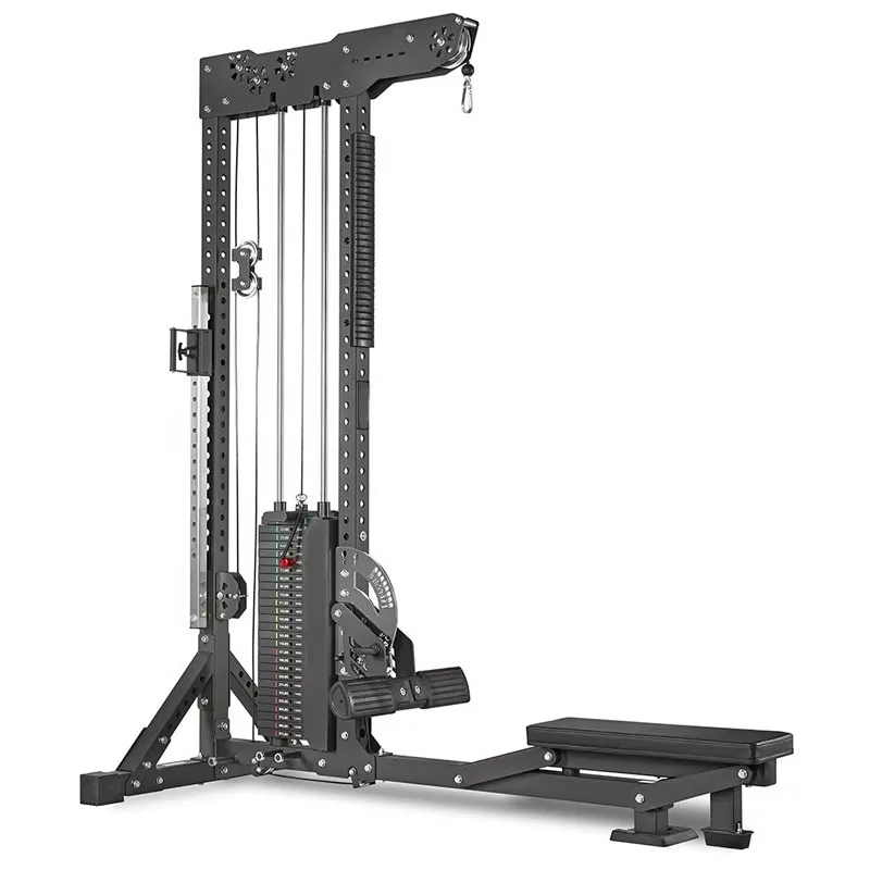 Commercial High-Low Pulley Trainer Multi-Functional Fitness Equipment 75x3mm Square Tube High-Strength Load-Bearing
