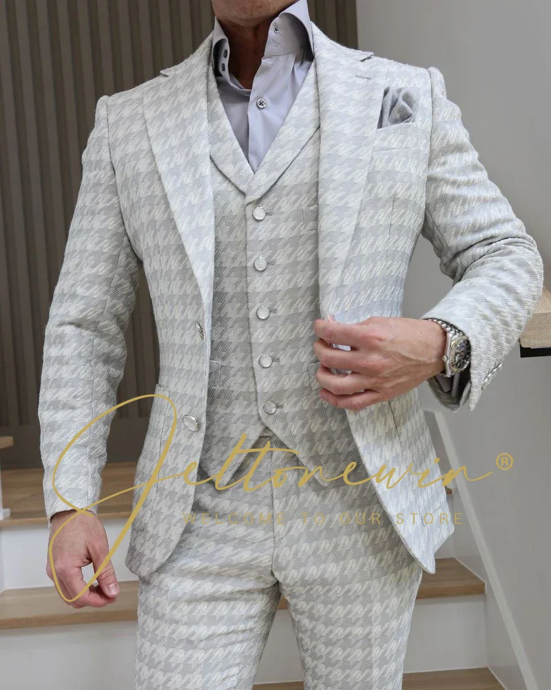 (Jacket+Vest+Pant) Suit 2024 New High Quality Slim Business Tuxedo Fashion Wedding Social Suits Trajes De Hombre Elegante