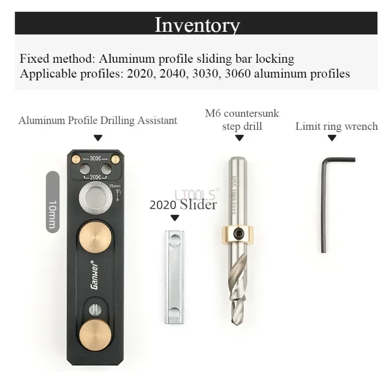 Aluminium profiel ponsen hulp doe-het-zelf gereedschap geschikt voor 2020, 2040, 3030, 3060 profielen generieke malgeleider boren positionering
