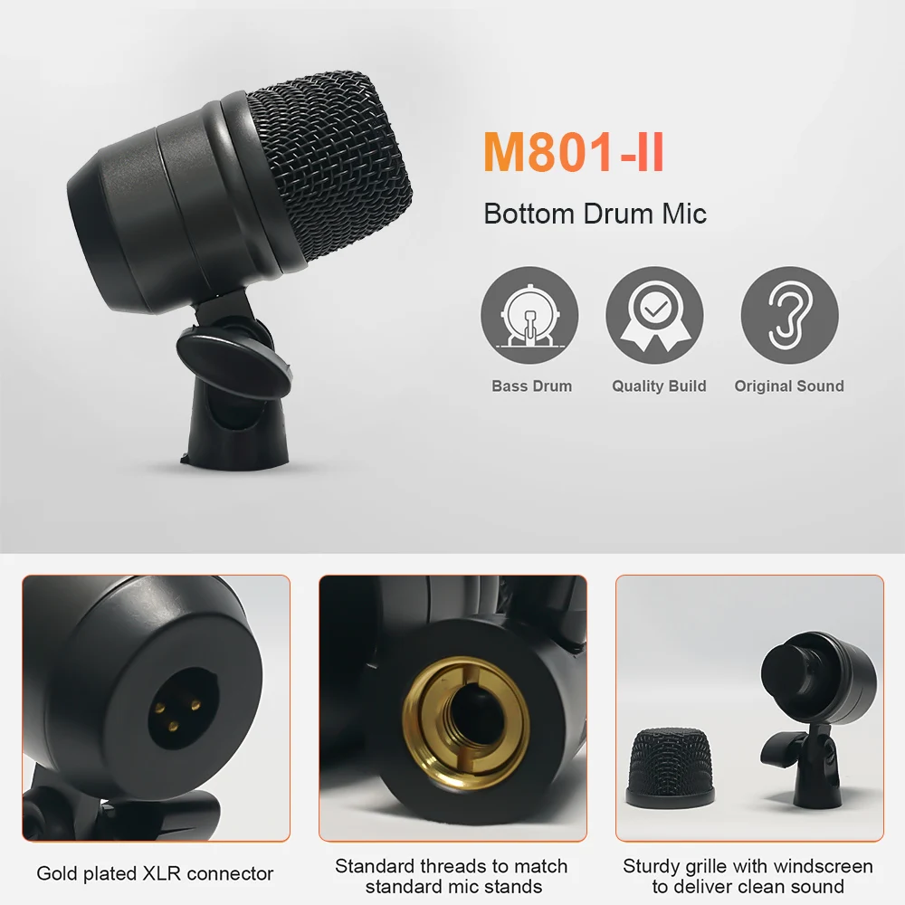 ميكروفون طبل احترافي M814-C للأداء الخارجي والتسجيل الداخلي
