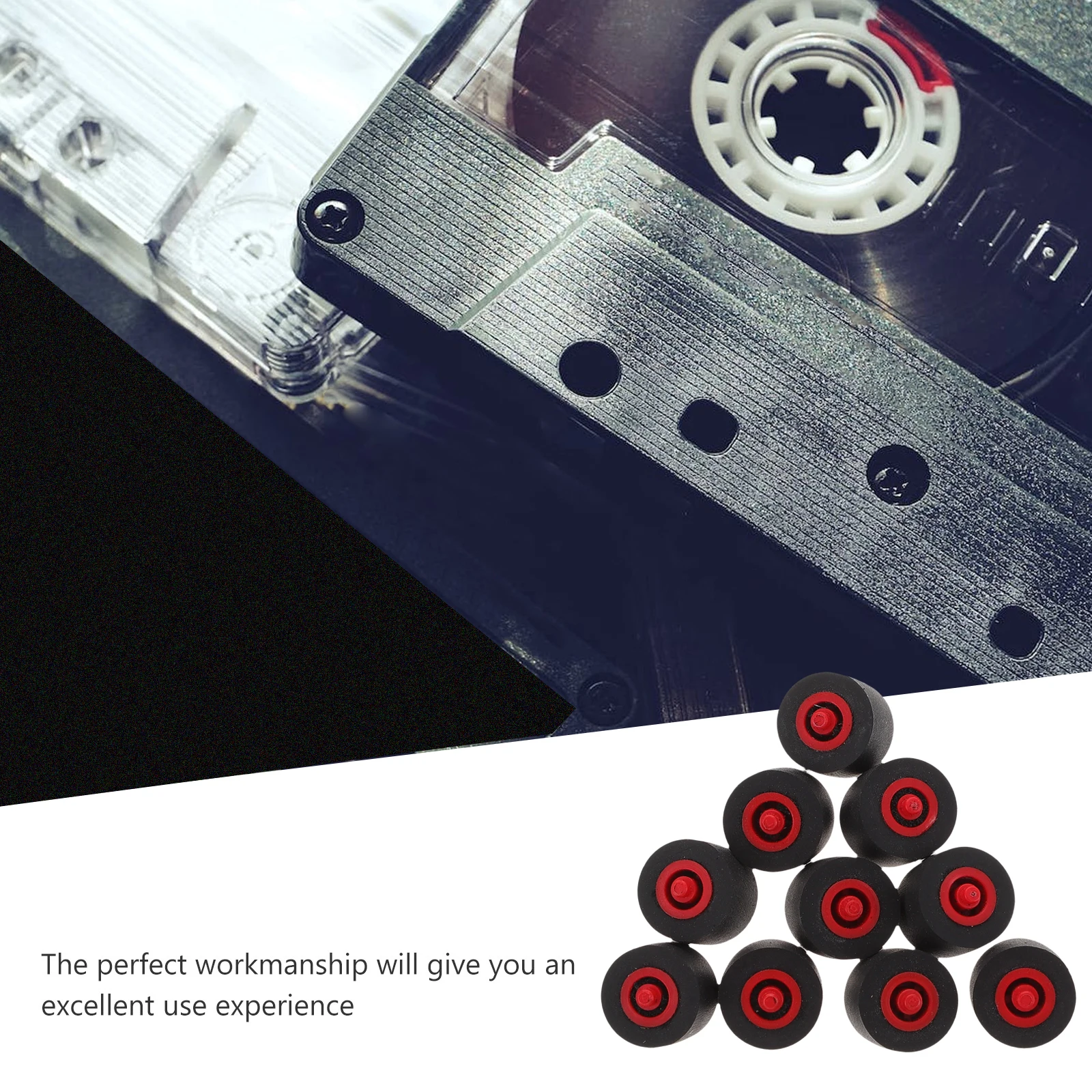 

10 Pcs Pressure Roller for Tape Recorder Audio Player Pinch Wheel Cassette Machine Repair Parts Plastic Pinch Roller