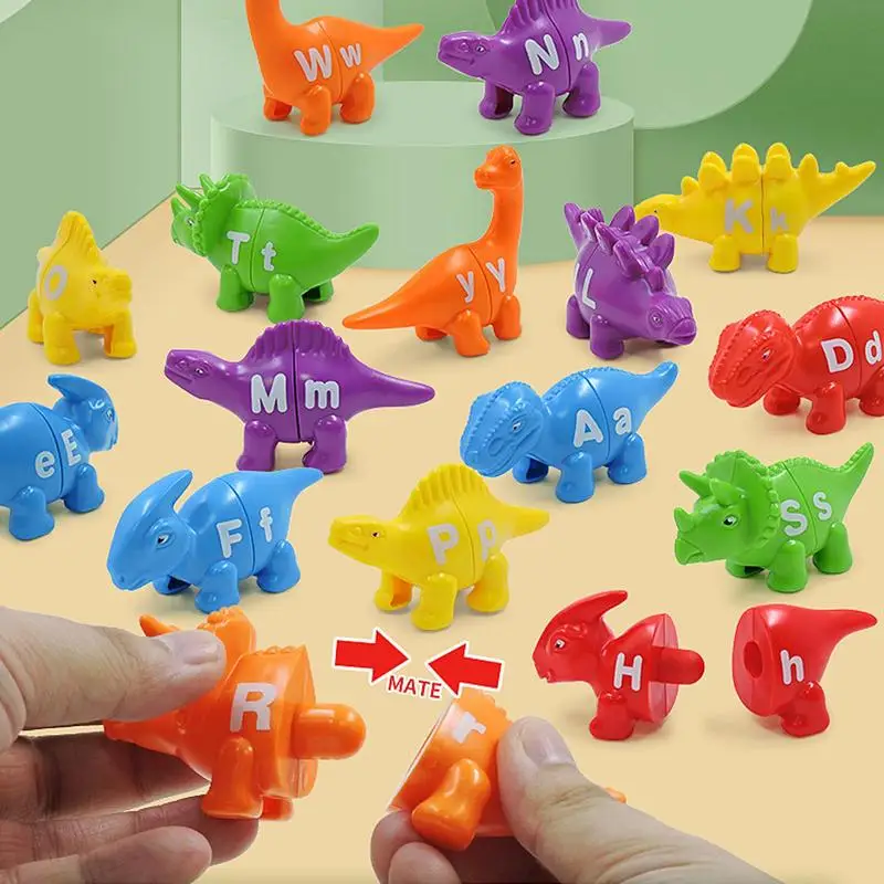 Alphabet Matching Game Toddler Dinosaur Toy Matching Dinos Alphabet Toys Sorting & Stacking Toys Preschool Learning Activities