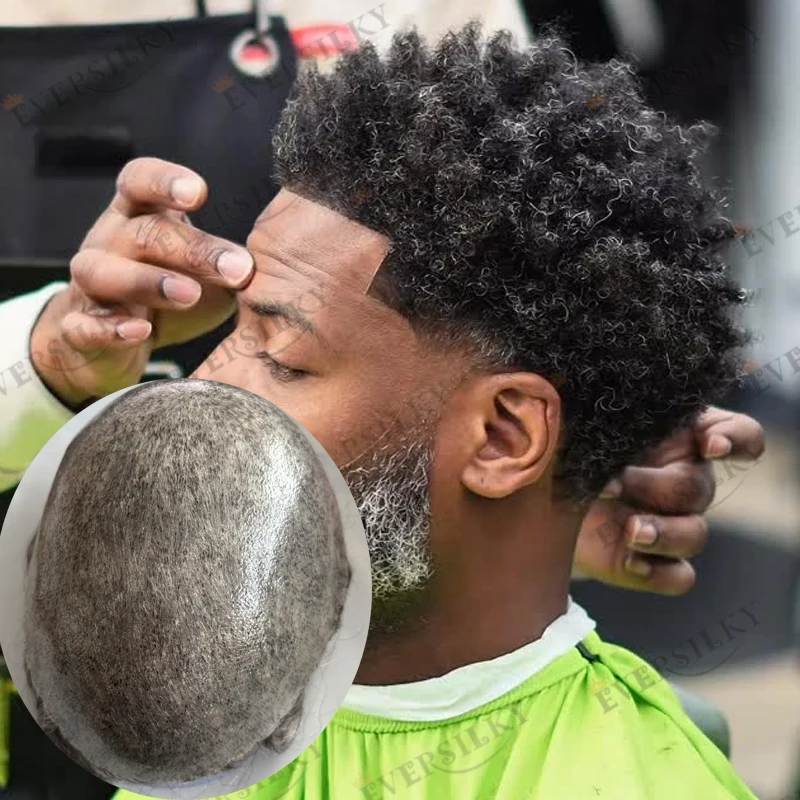 

Суперпрочные парики для мужчин старшего возраста, 6 мм, кудрявые, оттенки 1B10, 1B20, 1B40, серые, 100% натуральные человеческие волосы, незаметная полиуретановая основа, незаметный шов, тупе