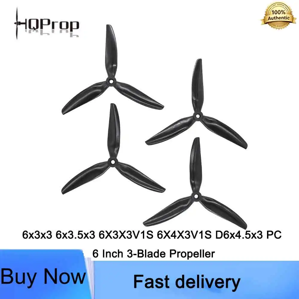 HQProp 6x3x3 6x3.5x3 6X3X3V1S 6X4X3V1S D6x4.5x3 PC 6Inch 3-Blade Propeller for FPV Racing Drone Long Range Freestyle Accessories