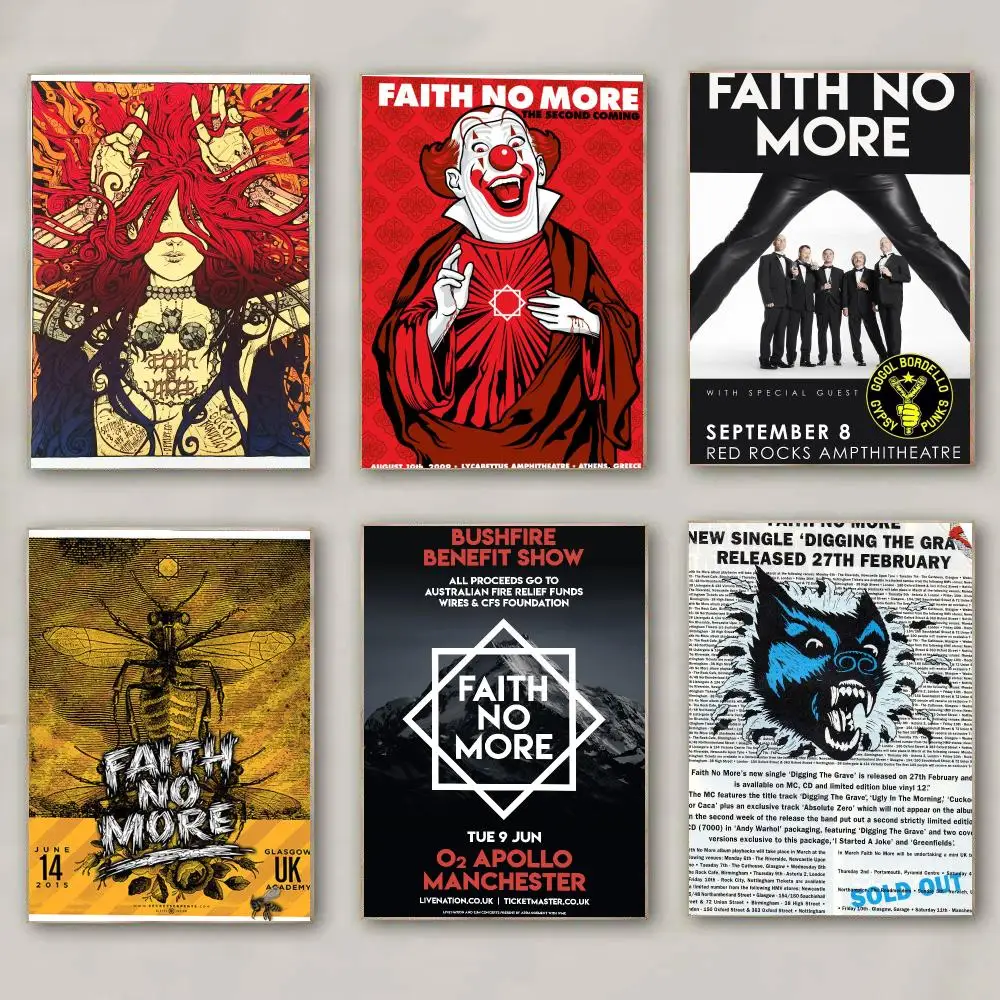 band F-Faith No More-E Poster Modern Wall Decal for Living Room Cafe Office Bar and Bedroom