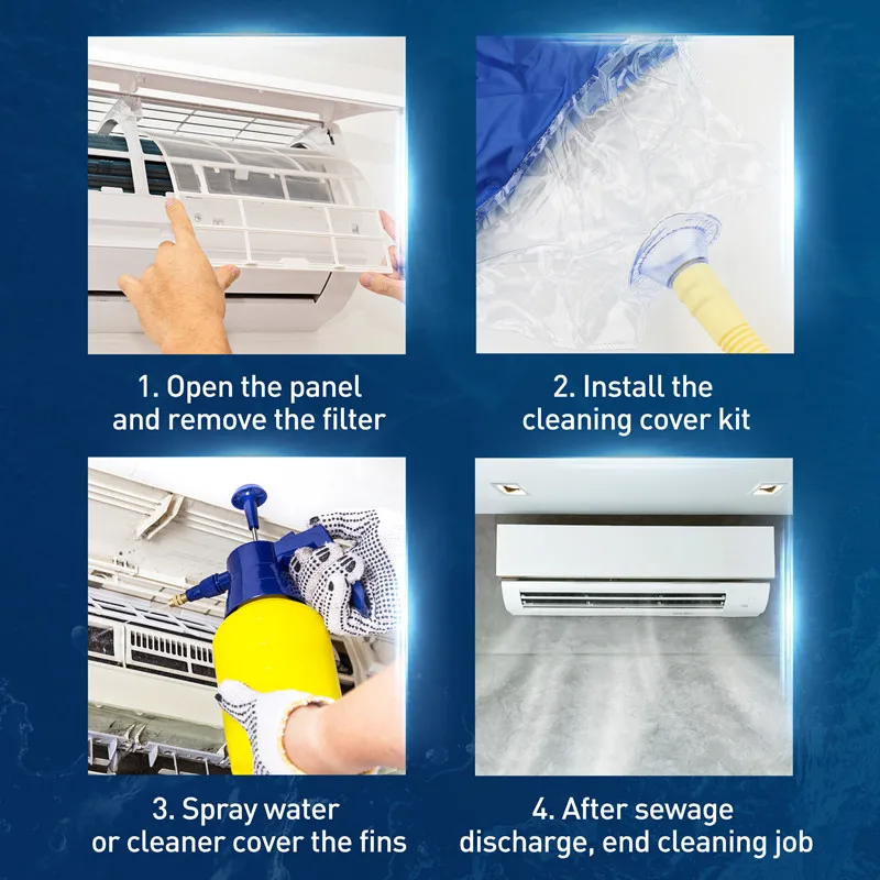 Complete Set of Professional Cleaning Tools Air Conditioning Cleaning Covers Unit Water Connection Covers Waterproof Bags