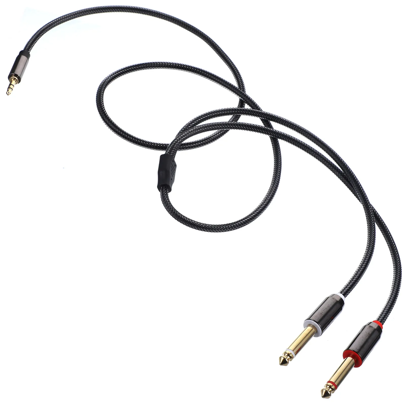 Audio Splitter Cable 1M 3.5mm TRS to Dual 6.35mm Nylon Braided Zinc Alloy Adapter for Tablets