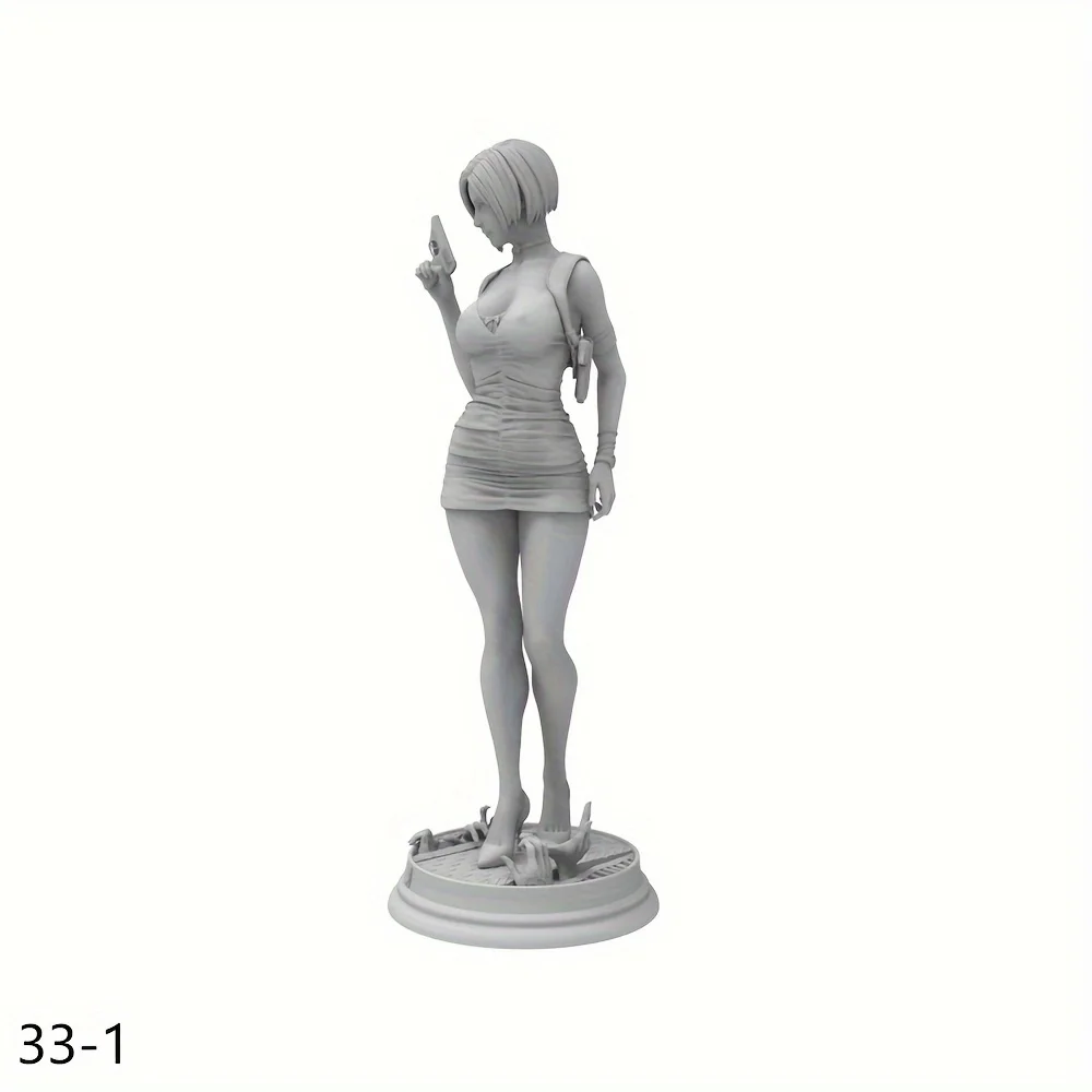 An uncolored female action figure - adult resin model kit, DIY hand-painted collectible,