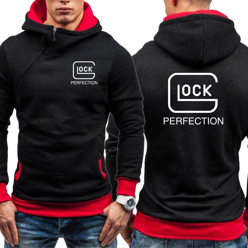 

High Quality Men's Hoodie Glock Perfection Print Hooded Jacket Fleece Sweatshirt Pullover Outwear Casual Male Streetwear