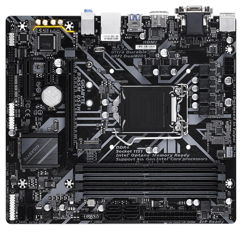 اللوحة الأم GIGABYTE B365M DS3H LGA 1151 (300 Series) Intel B365 Micro ATX Intel