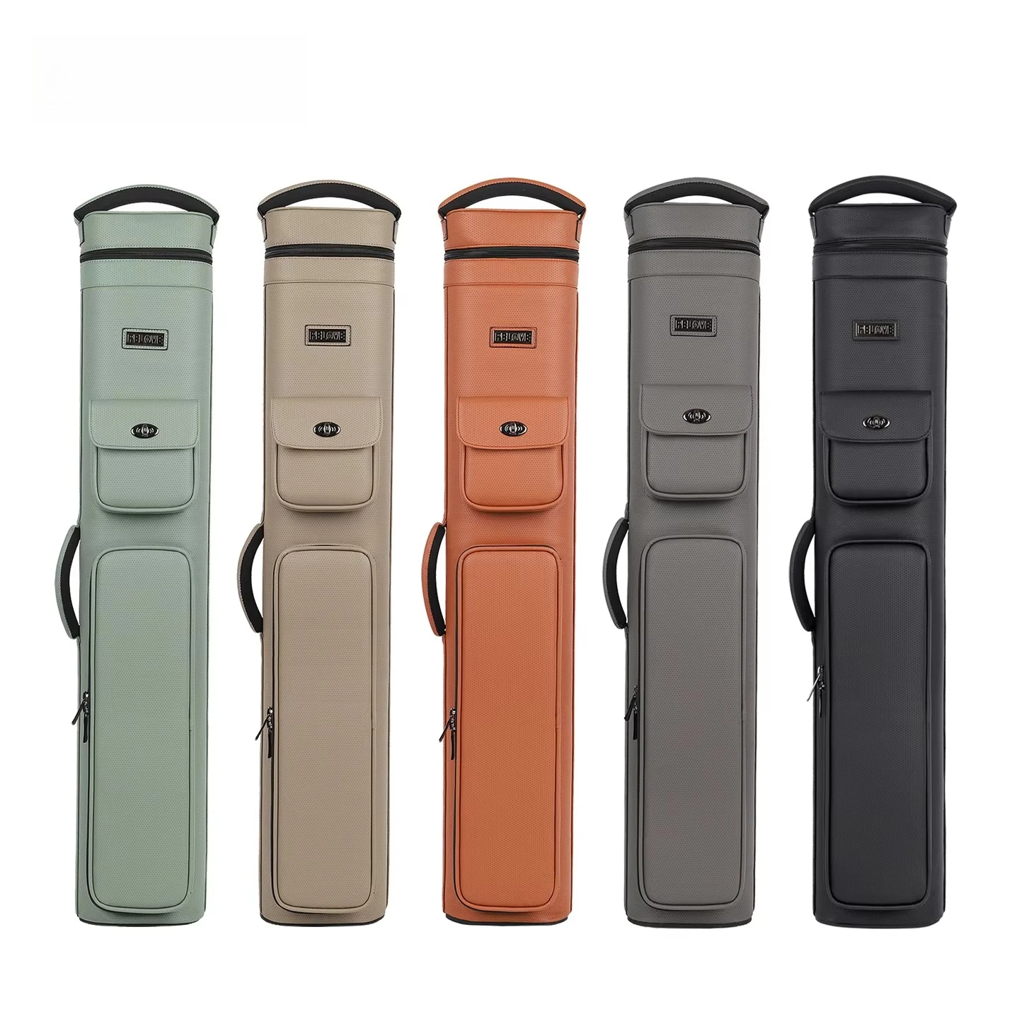 High Capacity 4 Butts& 8 Shafts Waterproof Leather Billiard Cue Case Hard case Cotton Padding Inside for Impact Resistance