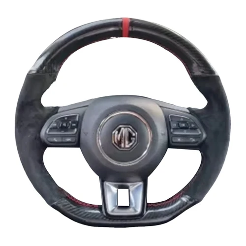 Imagen 2 del producto Protector de cuero de ante para volante de coche, funda personalizada para volante de coche MG ZS HS GS 5 6 RX5 RX8 ZST ZS EV 2017-2023