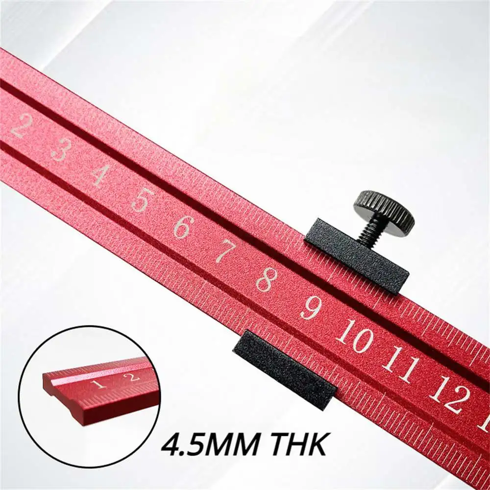 Aluminum Positioning Ruler Positioning Block Limited Woodworking Line Scribe DIY Precision Measuring Scale Tool 200-600mm