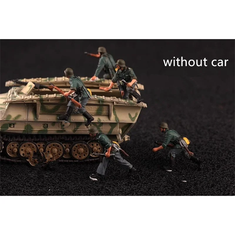 โมเดลเรซิ่นขนาด 1:72 รถทหารเยอรมัน Sd.Kfz.251 พร้อมทหารและอุปกรณ์ประกอบฉาก ของสะสม ตุ๊กตาโชว์