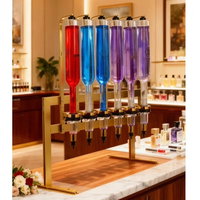 6 Bottles Perfume Dispenser Bar Set, Whole Store Perfume Display Stand for Retail Shop