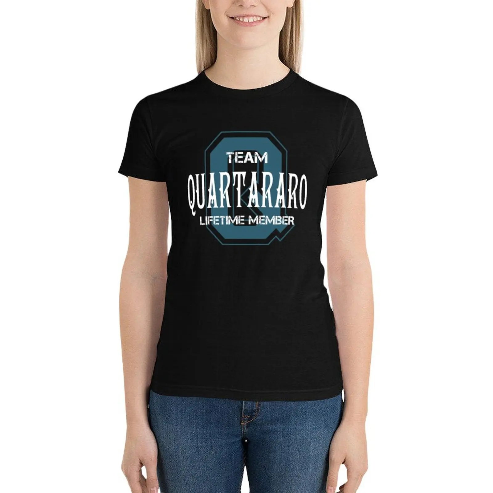 

Quartararo Team QUARTARARO Lifetime Member T-Shirt funny Blouse Aesthetic clothing Summer Women's clothing