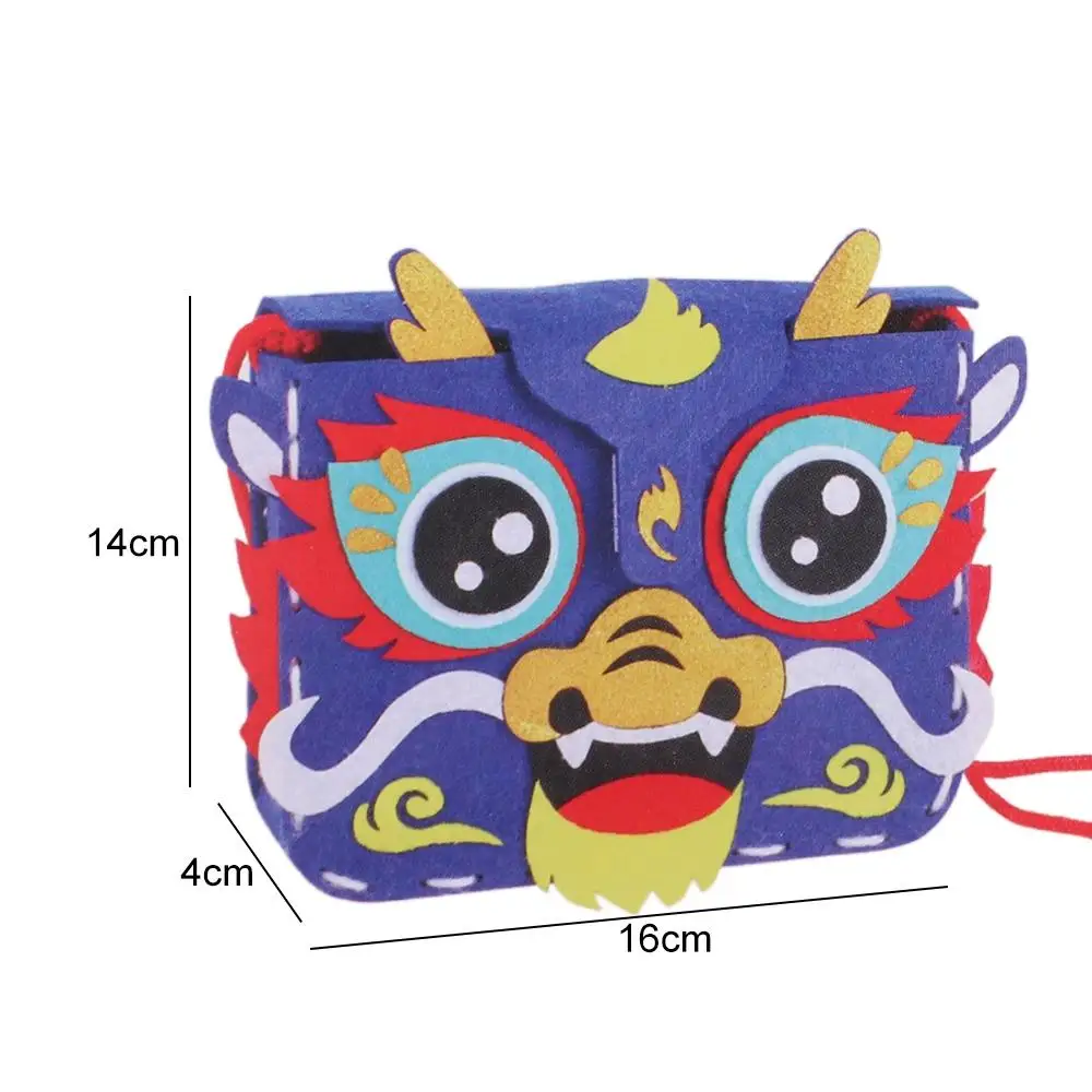 Non-woven Fabric DIY Lion Dance Bag Chinese Style Lucky DIY Dragon Bag House Decoracion Dancing Lion New Year Portable Handbag