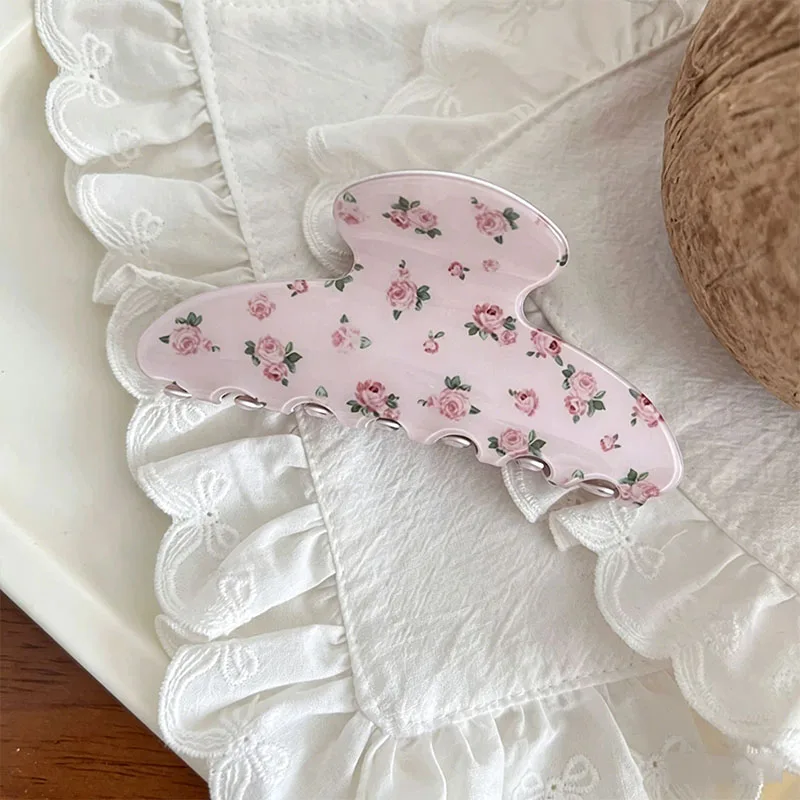 Hochwertige Haarspange aus Acetat mit Kirschblüten-Strass für Damen und Mädchen, süße Haarspange, modische Haaraccessoires – Detail 7
