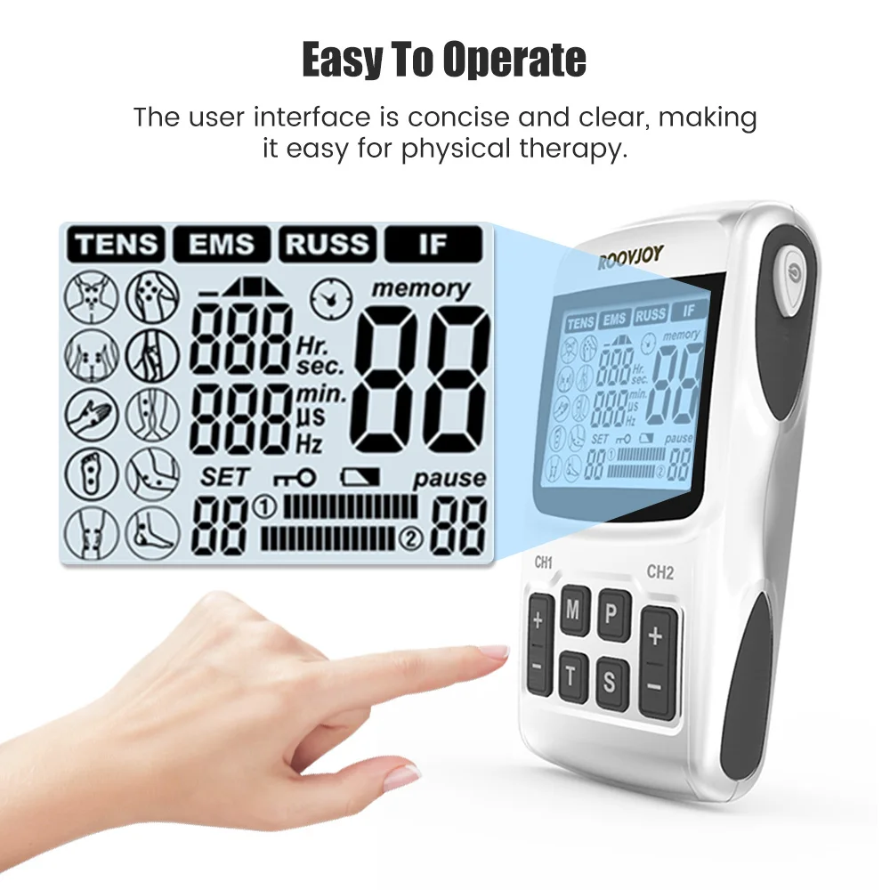 

TENS Machine Electric Professional Pulse Massager EMS Acupuncture Body Therapy Muscle Stimulator for Back Relaxation