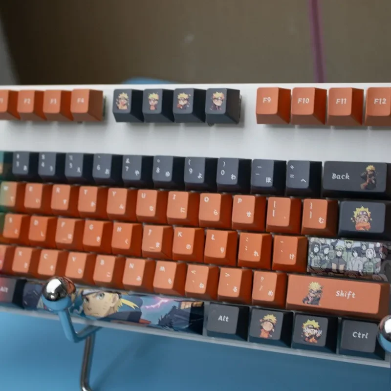 Anime NARUTO themed PBT thermal sublimation original factory highly transparent keycaps compatible with mechanical keyboards