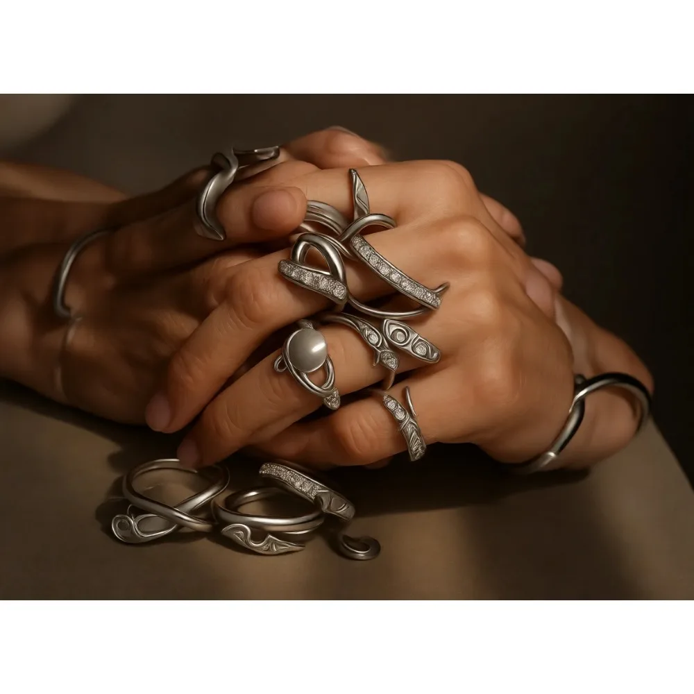 

Складные металлические кольца с кубическим цирконием для женщин, двухцветные, размеры 4-11, подарок