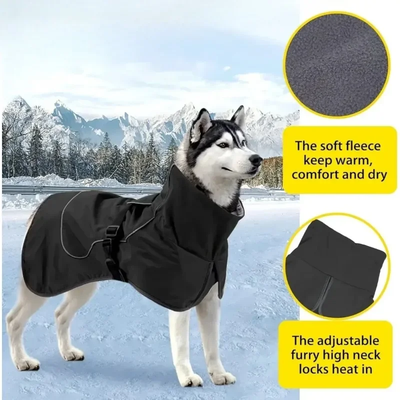 

Nylon Dog Clothes Adjustable Waterproof Warm Winter Cotton-padded Outdoor Coats Reflective Jacket Pet Outdoors Products